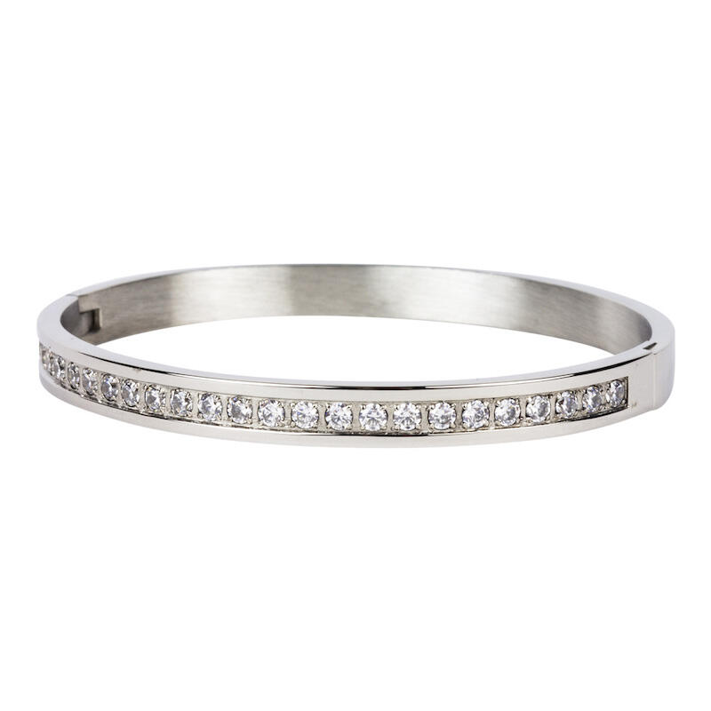 2067 Armband Zilver met op de voorzijde Zirkonia stenen 6mm Kalli Jewelry