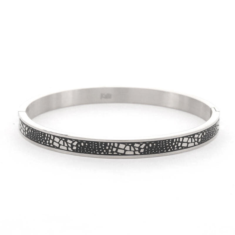 2123 Armband Zilver Krokodillenprint Croco Kalli Jewelry