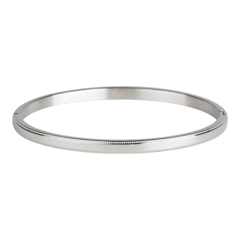 2159 Armband Zilver Staal Bewerkte Rand Kalli Jewelry