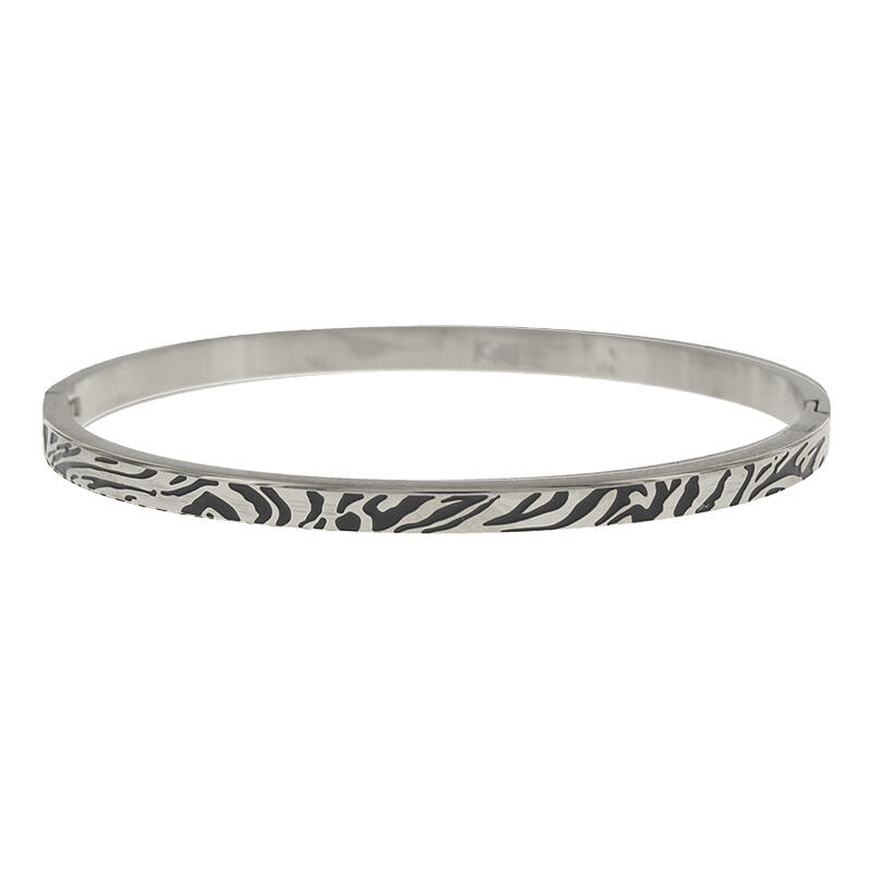 2163 Armband Zilver met Tijgerprint