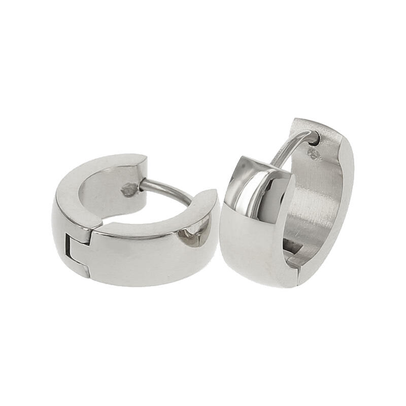 1445 Creool Oorbel Zilver 4x9mm Bol Glans Kalli Jewelry