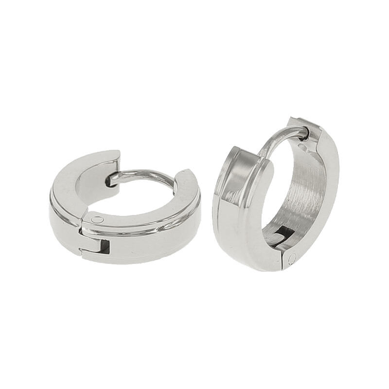 1496 Creool Oorbel Zilver Plat Glans 4x9mm Kalli Jewelry