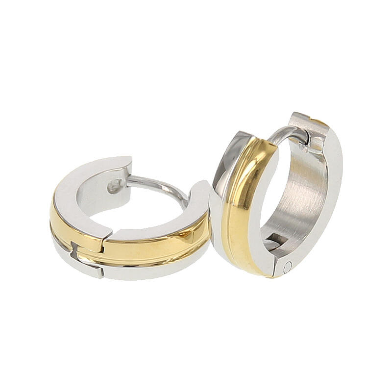 1497 Creool Oorbel Bicolor Goud 4x9mm Kalli Jewelry