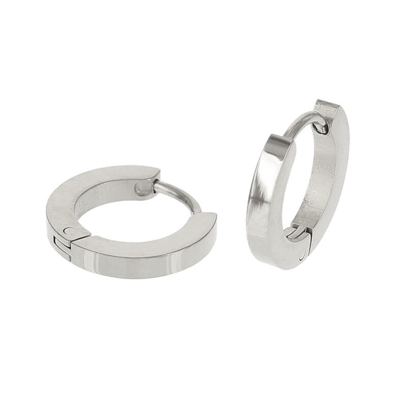 1813 Creool Oorbel Zilver Plat Glans buis 2x9mm Kalli Jewelry