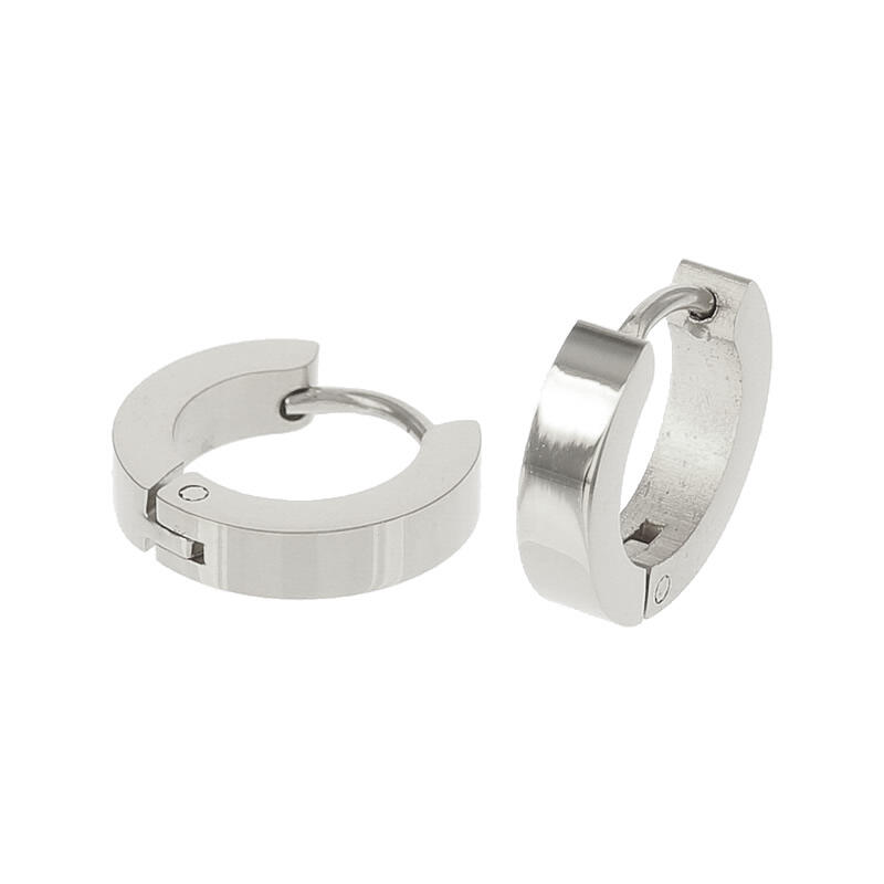 1814 Creool Oorbel Zilver Plat Glans Buis 3x9mm Kalli Jewelry