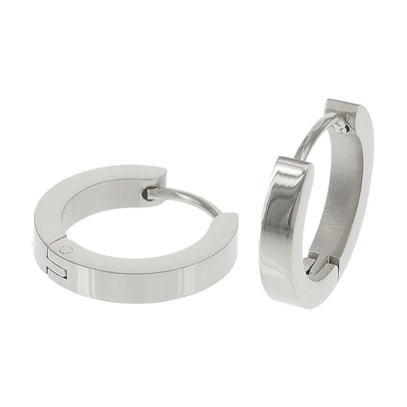 1815 Creool Oorbel Zilver Plat Glans Buis 3x12mm Kalli Jewelry