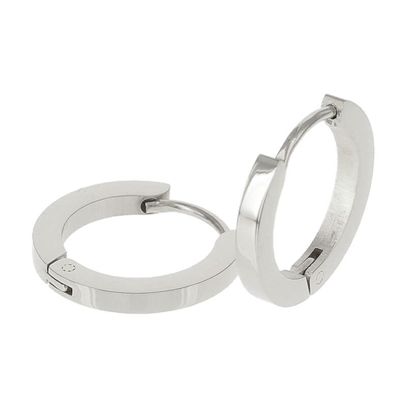 1816 Creool Oorbel Zilver Plat Glans Buis 2x12mm Kalli Jewelry