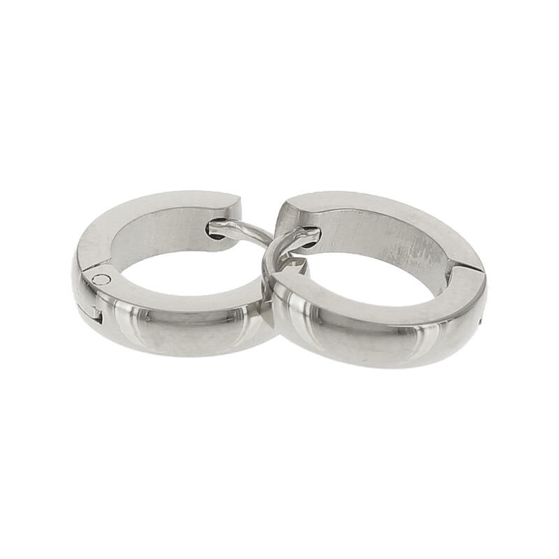 1830 Creool Oorbel Zilver Bol Glans Buis 3x9mm Kalli Jewelry