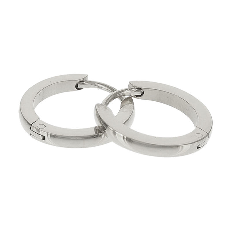 1831 Creool Oorbel Zilver Bol Glans Buis 2x12mm Kalli Jewelry