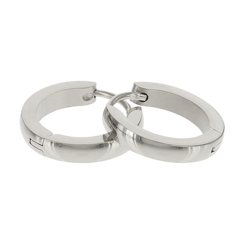 1832 Creool Oorbel Zilver Bol Glans Buis 3x11mm Kalli Jewelry