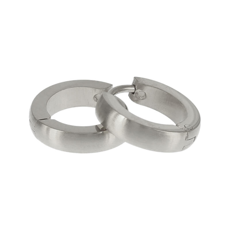 1846 Creool Oorbel Zilver Bol Mat Buis 3x9mm Kalli Jewelry