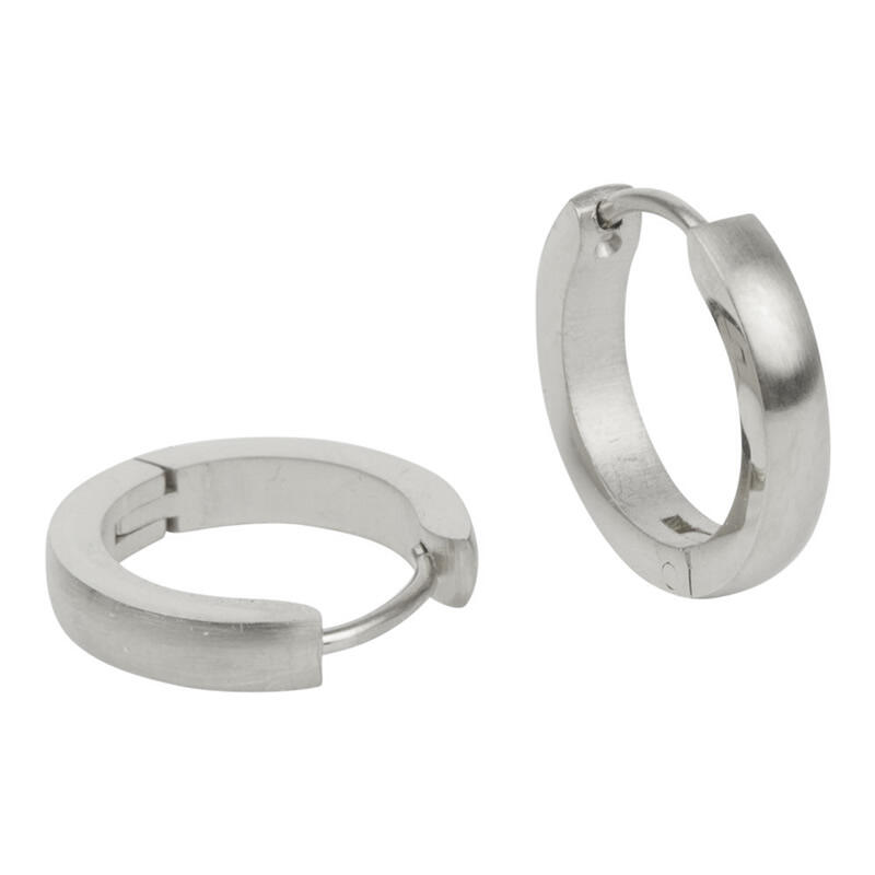 1848 Creool Oorbel Zilver Bol Mat Buis 3x11mm Kalli Jewelry