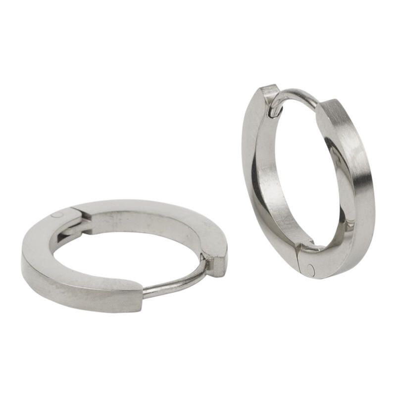 1851 Creool Oorbel Zilver Plat Mat Buis 3x11mm Kalli Jewelry