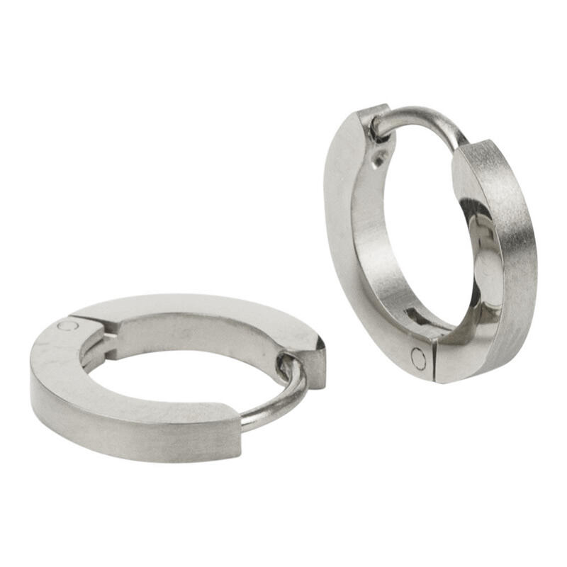 1852 Creool Oorbel Zilver Plat Mat Buis 2x12mm Kalli Jewelry