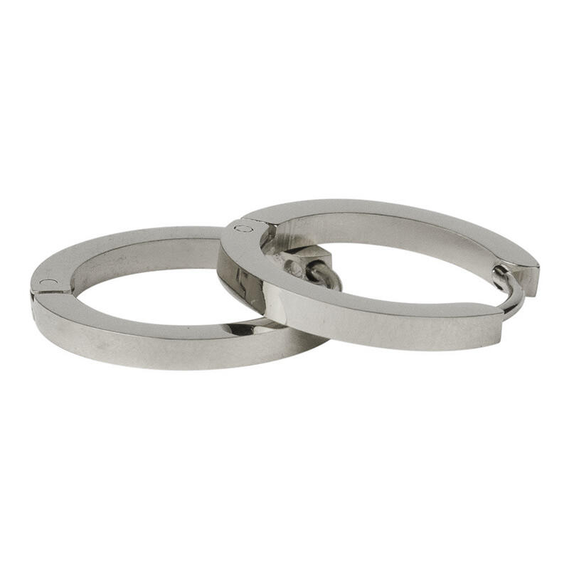 1853 Creool Oorbel Zilver Plat Glans 2x14mm Kalli Jewelry