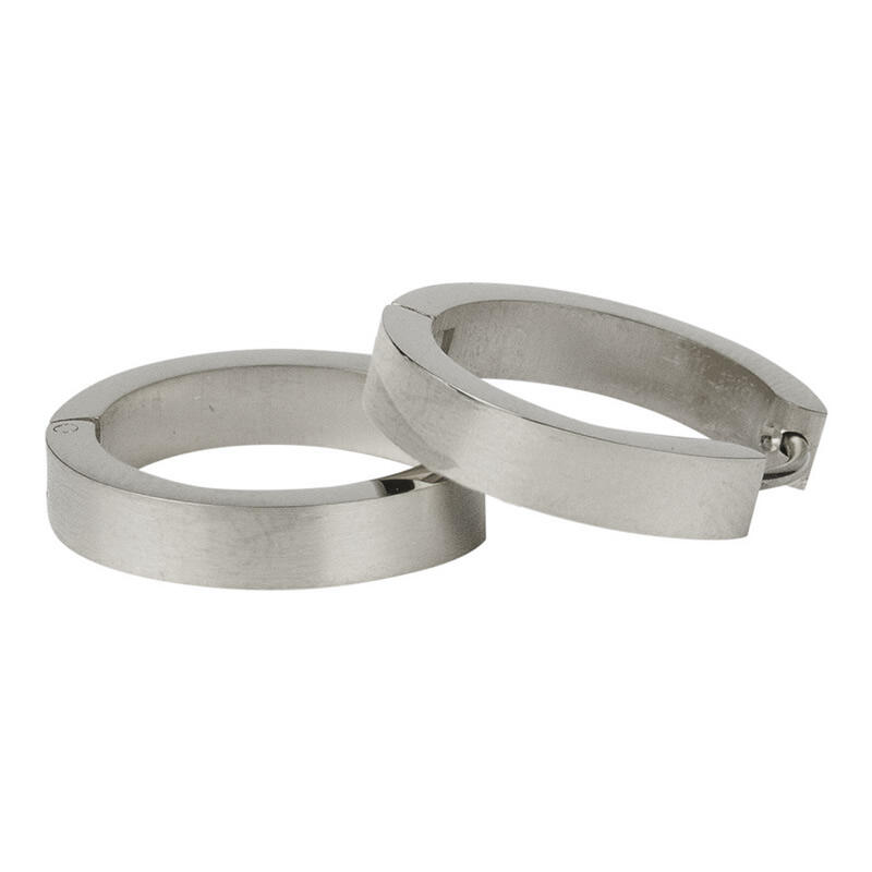 1854 Creool Oorbel Zilver Plat Glans 3x14mm Kalli Jewelry