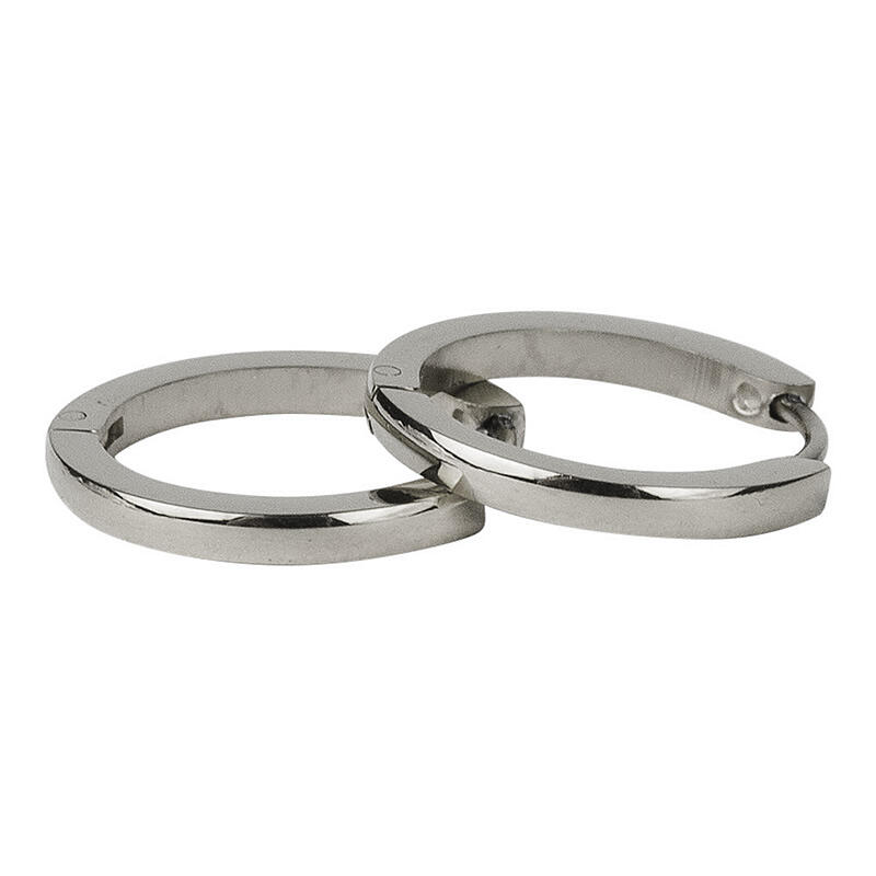 1855 Creool Oorbel Zilver Bol Glans 2x14mm Kalli Jewelry