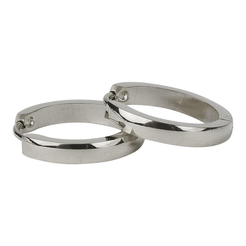 1856 Creool Oorbel Zilver Bol Glans 3x14mm Kalli Jewelry