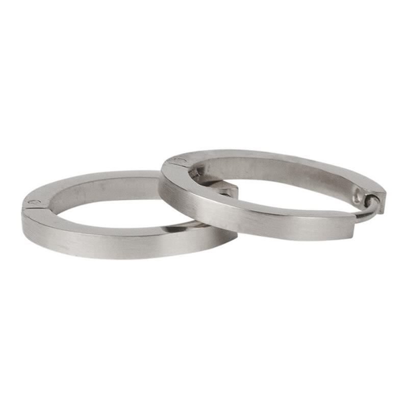 1857 Creool Oorbel Zilver Plat Mat Buis 2x13mm Kalli Jewelry