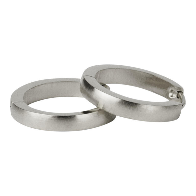 1860 Creool Oorbel Zilver Bol Mat 3x14mm Kalli Jewelry