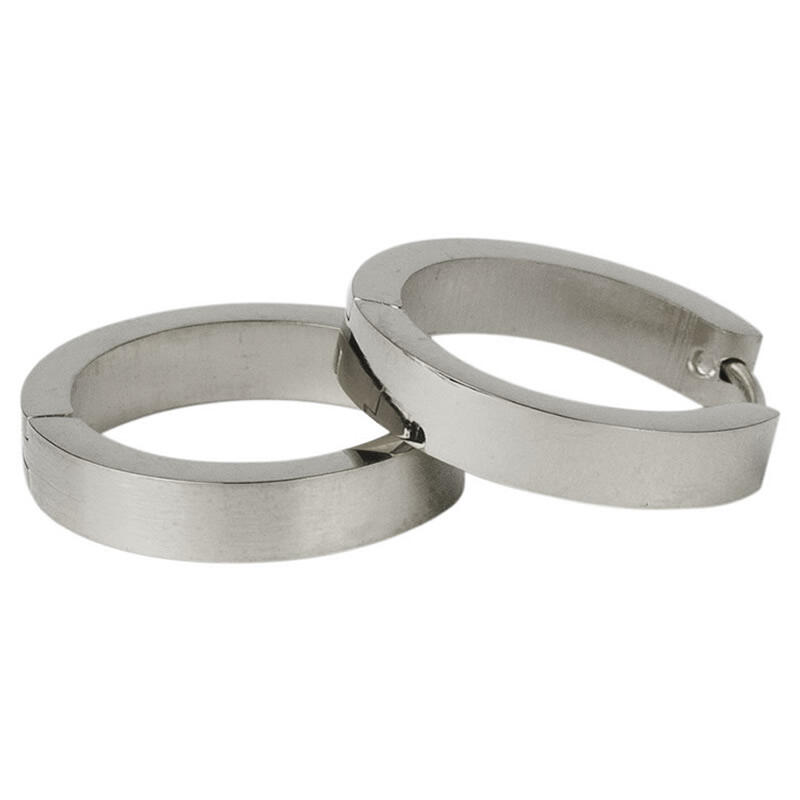 1861 Creool Oorbel Zilver 4x16mm Plat Glans Kalli Jewelry