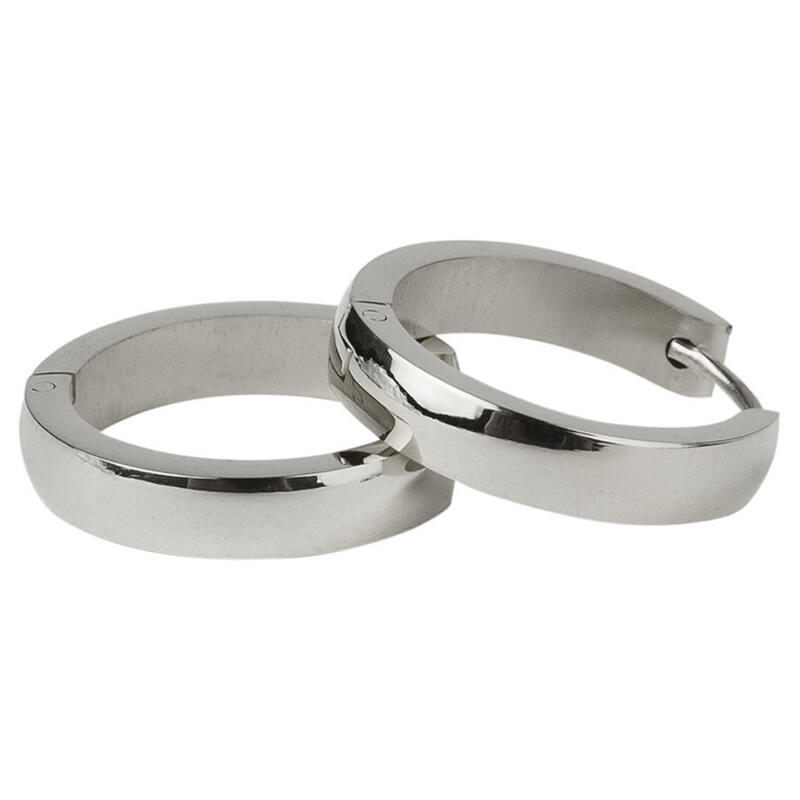 1862 Creool Oorbel Zilver Bol Glans 4x11mm Kalli Jewelry