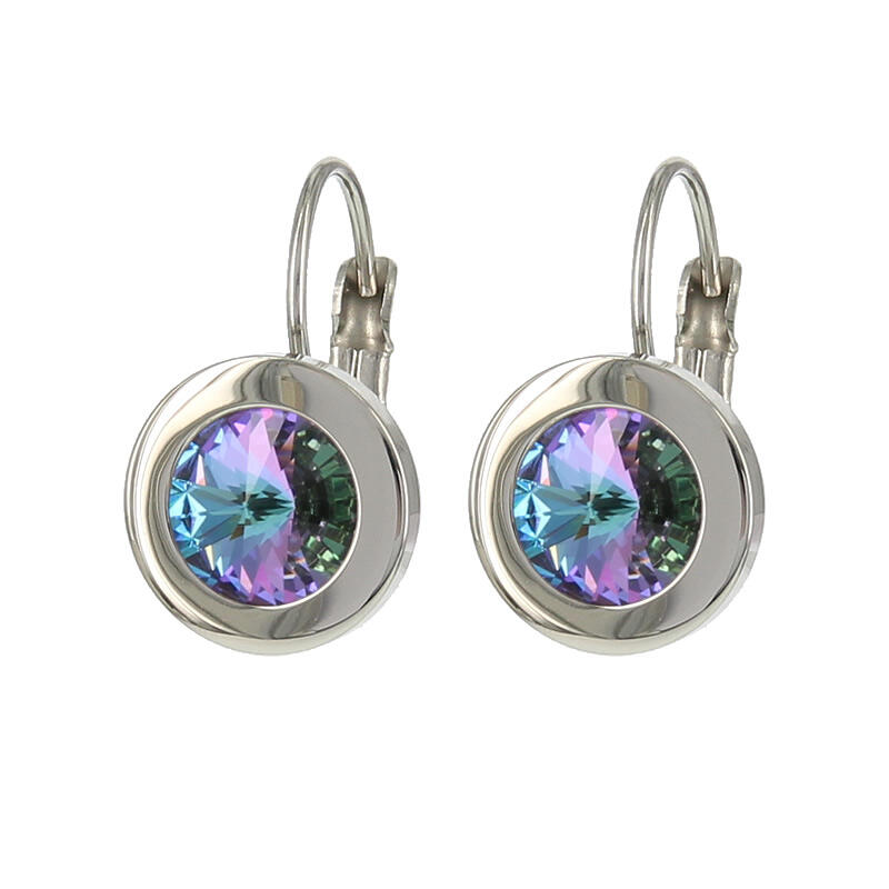 1881 Oorhangers Oorbel Swarovski Tanzanite Paars Zilver 8mm Kalli Jewelry