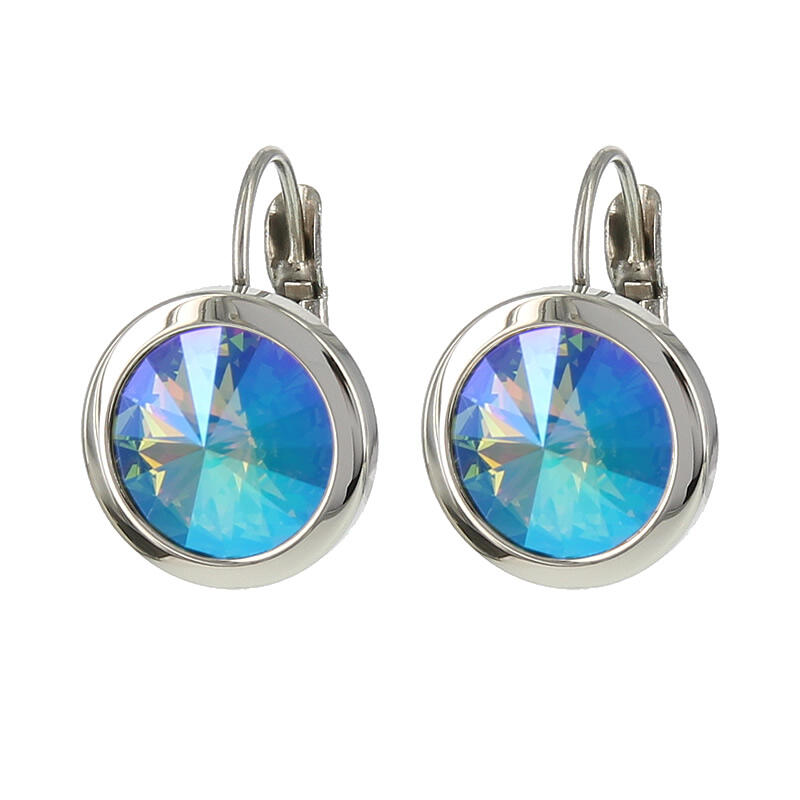 1885 Oorhangers Oorbel Swarovski Tanzanite Paars Zilver 10mm Kallie Jewelry