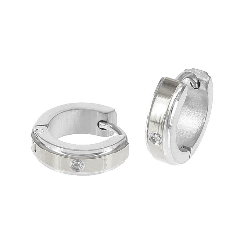 1890 Creool Oorbel Bicolor Zilver 4x8mm Kalli Jewelry