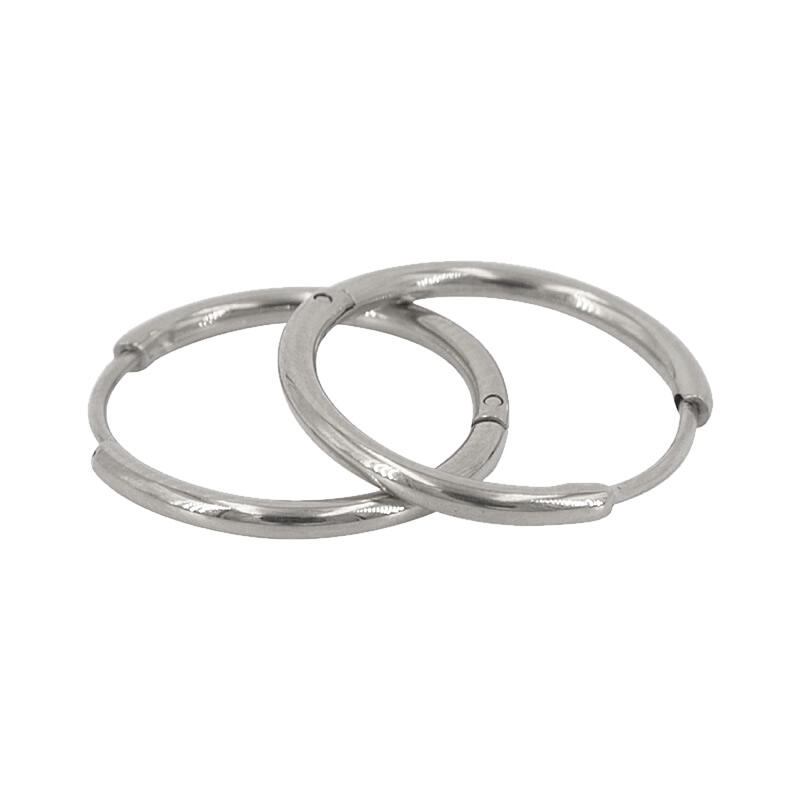 1896 Creool Oorbel Zilver Bol Glans 1,6x14mm Kalli Jewelry