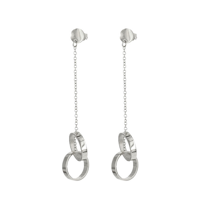 1909 Oorhangers Oorbel Zilver Dubbele Cirkel Kalli Jewelry