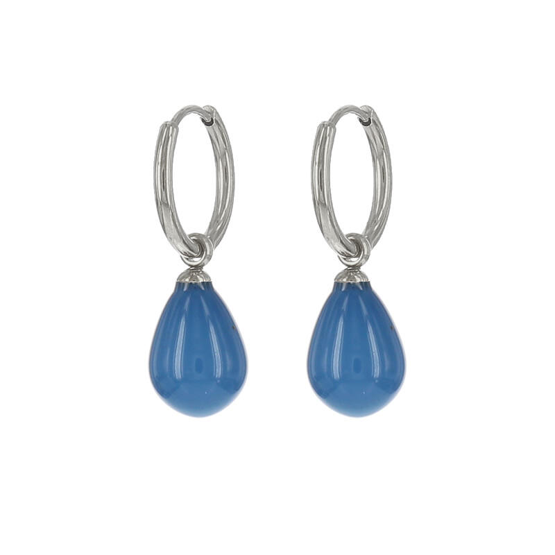 1917 Oorbel Oorhanger Blauw Zilver Kalli Jewelry