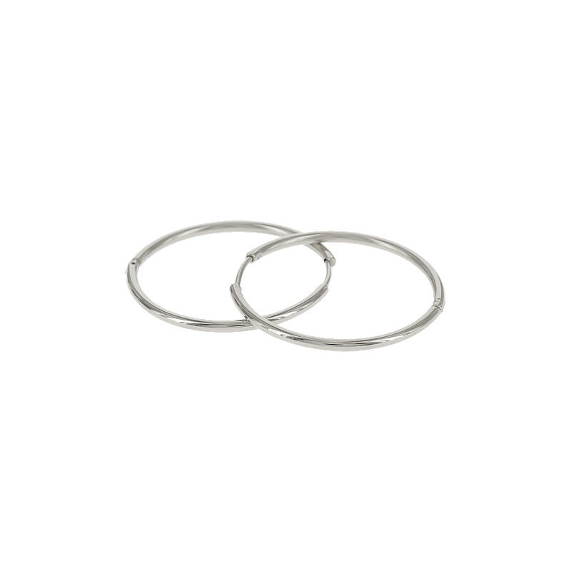 1919 Creool Oorbel Zilver Bol Glans Buis 2x30mm Zilver Kalli Jewelry