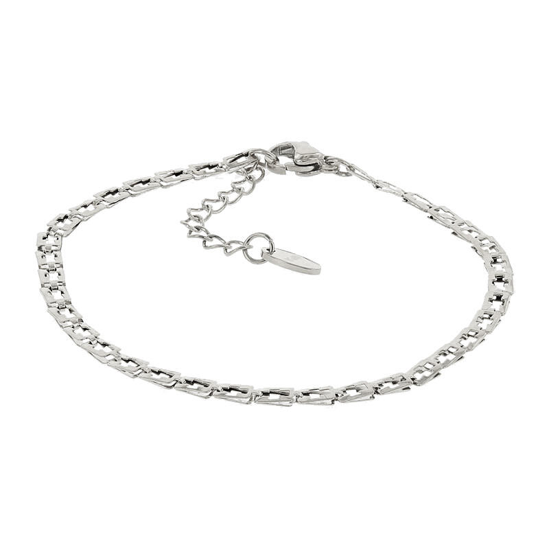 2517 Schakelarmband Zilver Plat Kruis 3mm Kalli Jewelry