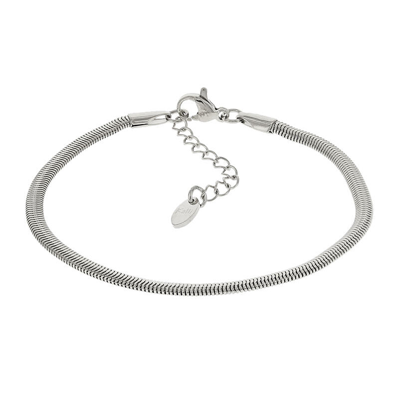 2554 Schakelarmband Zilver Slang Plat 3mm Kalli Jewelry