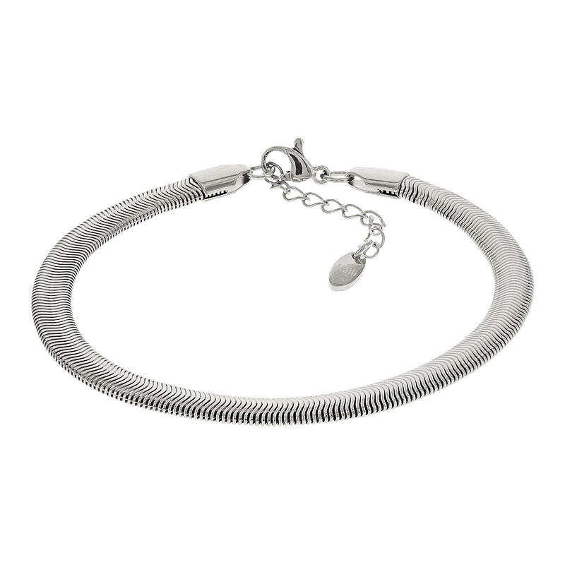 2555 Schakelarmband Zilver Slang Plat 5mm Kalli Jewelry