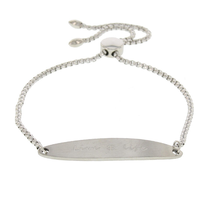 2563 Schakelarmband Zilver Bar Live Life 8x42 mm Kalli Jewelry