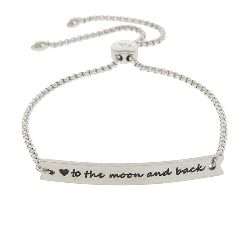 2567 Schakelarmband Zilver Bar To The Moon And Back 6x48 mm Kalli Jewelry