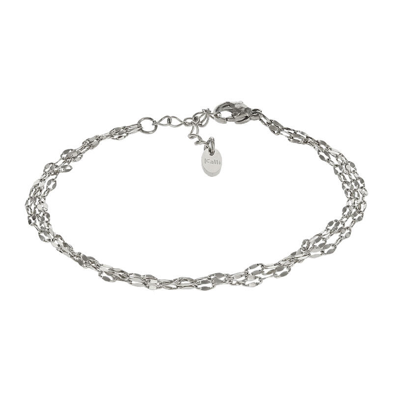 2576 Schakelarmband Zilver Drie Kettingen Kalli Jewelry
