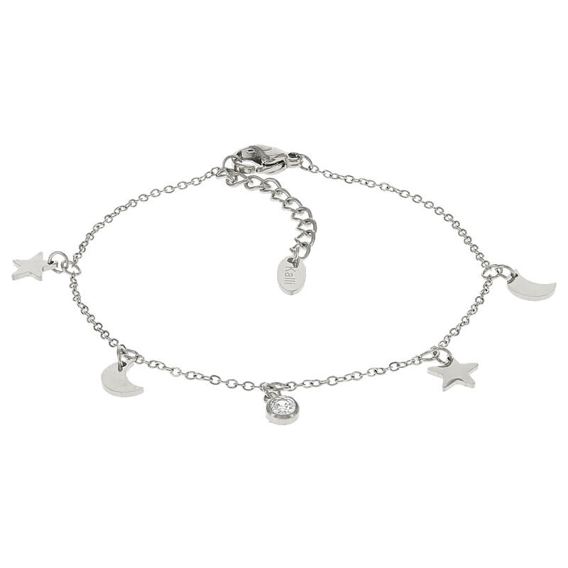 2582 Schakelarmband Zilver Ster en Maan met Zirkonia Kalli Jewelry