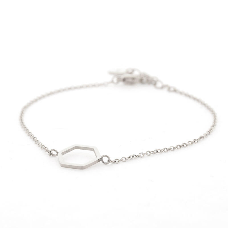 2638 Schakelarmband Zilver Hexagon Kalli Jewelry
