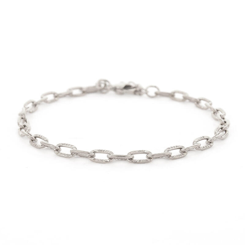 2644 Schakelarmband Zilver Paperclip Closed Forever 4mm Kalli Jewelry