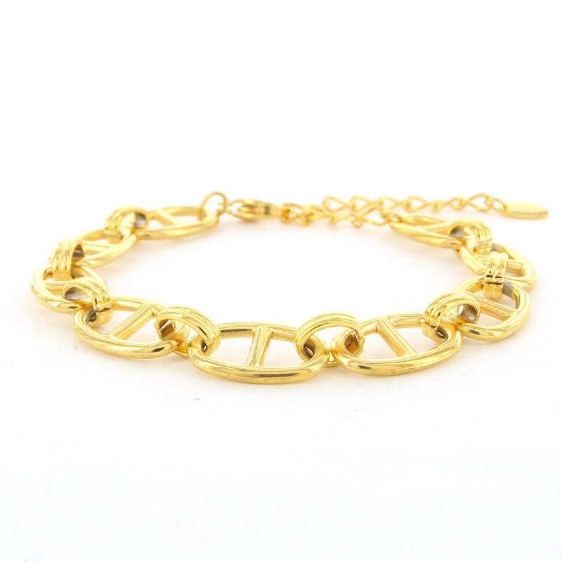 2650 Schakelarmband Goud Anker 10mm Kalli Jewelry