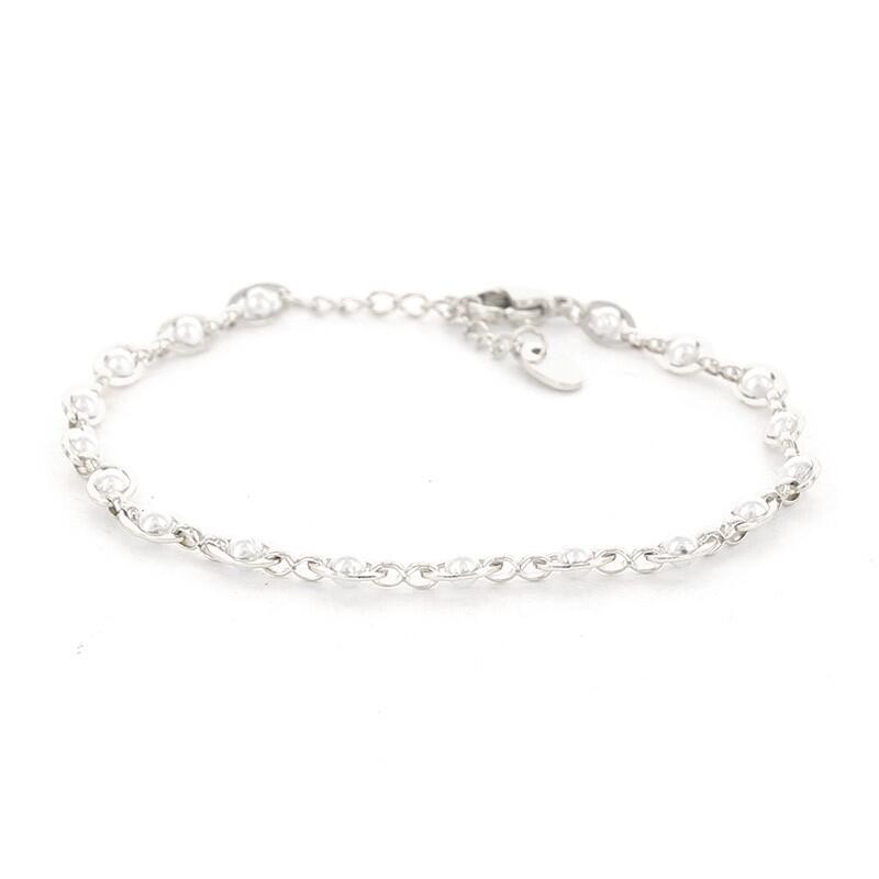 2684 Schakelarmband Zilver Witte Parel Kalli Jewelry