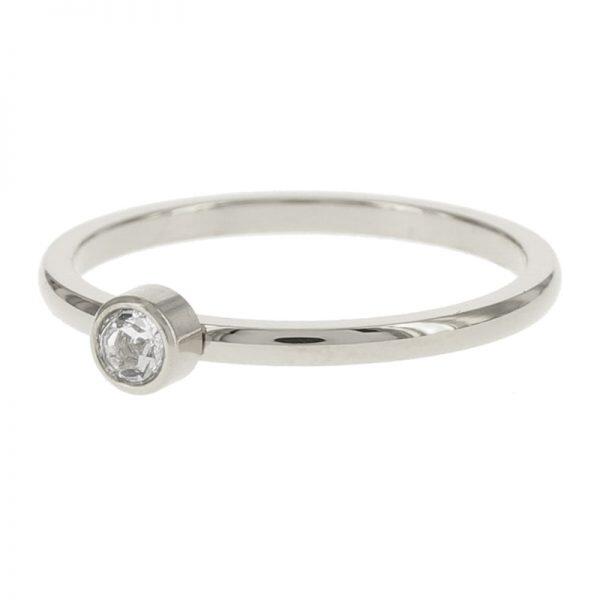4065 Ring Zilver met Zirkonia Steen Eenvoudig Aanschuifring Kalli Jewelry