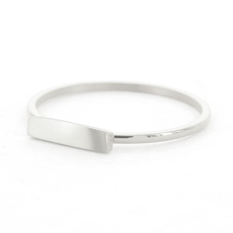4095 Ring Zilver Bar Plaatje Rechthoek Kalli Jewelry