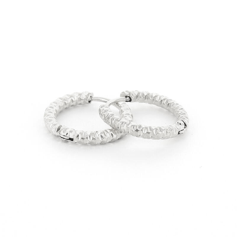 1978 Creool Oorbel Zilver Crepe 2x12mm Kalli Jewelry