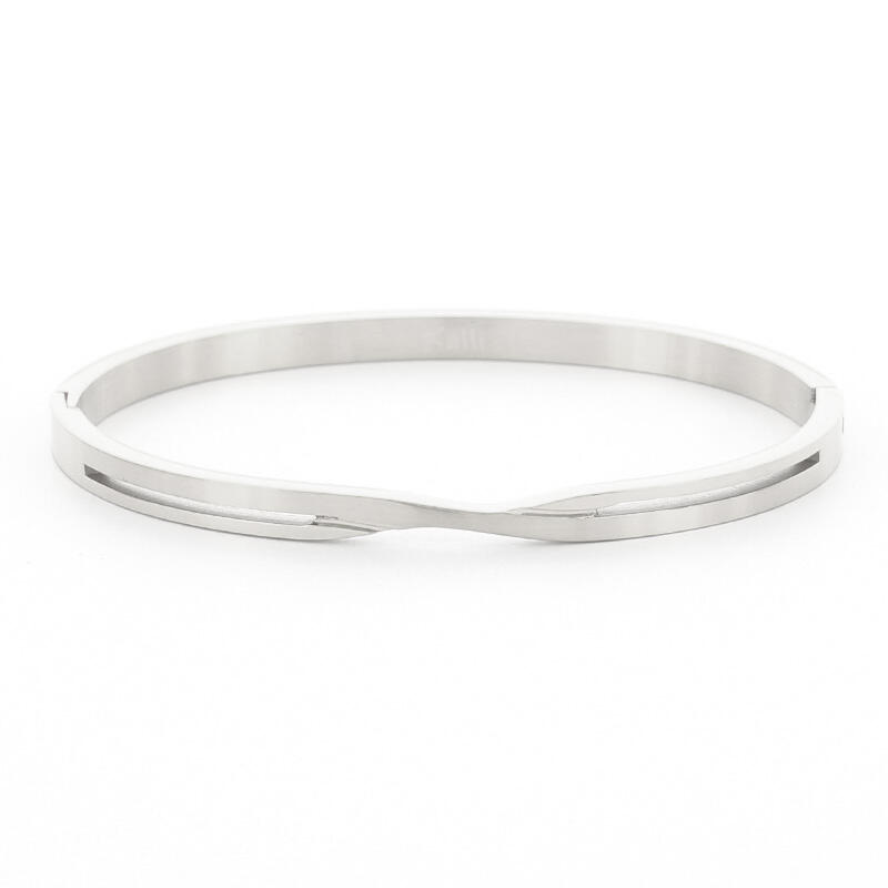 2178 Armband Zilver Mat en Glans Kruislings Kalli Jewelry