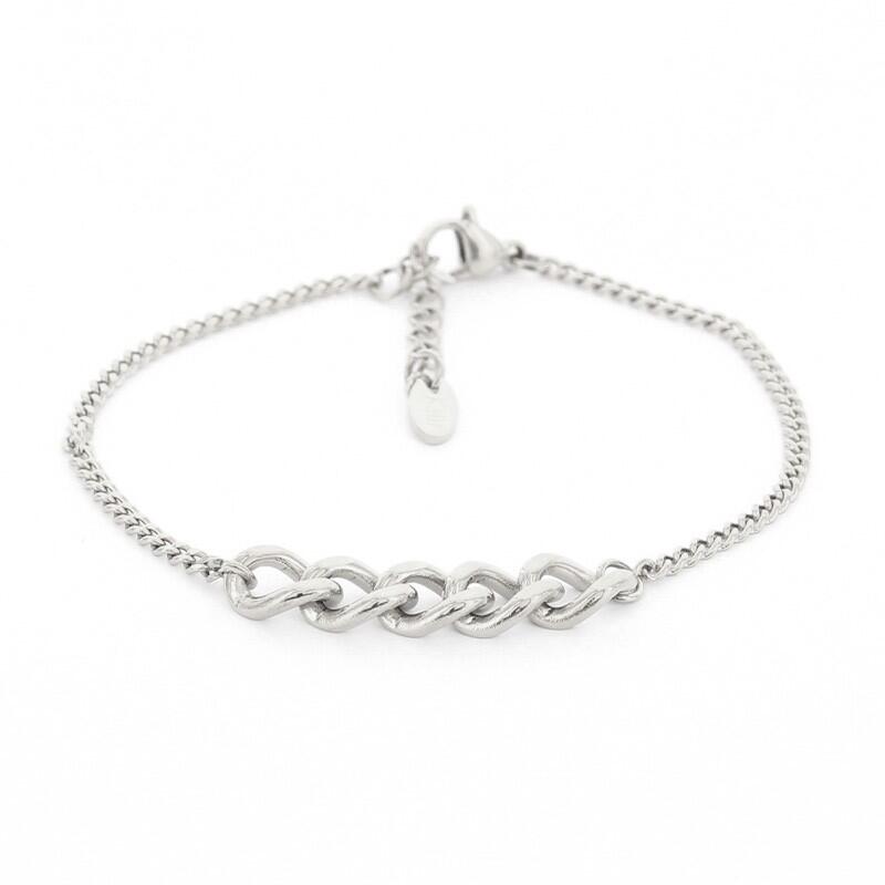 2690 Schakelarmband Zilver Korte Gourmet Schakel Kalli Jewelry