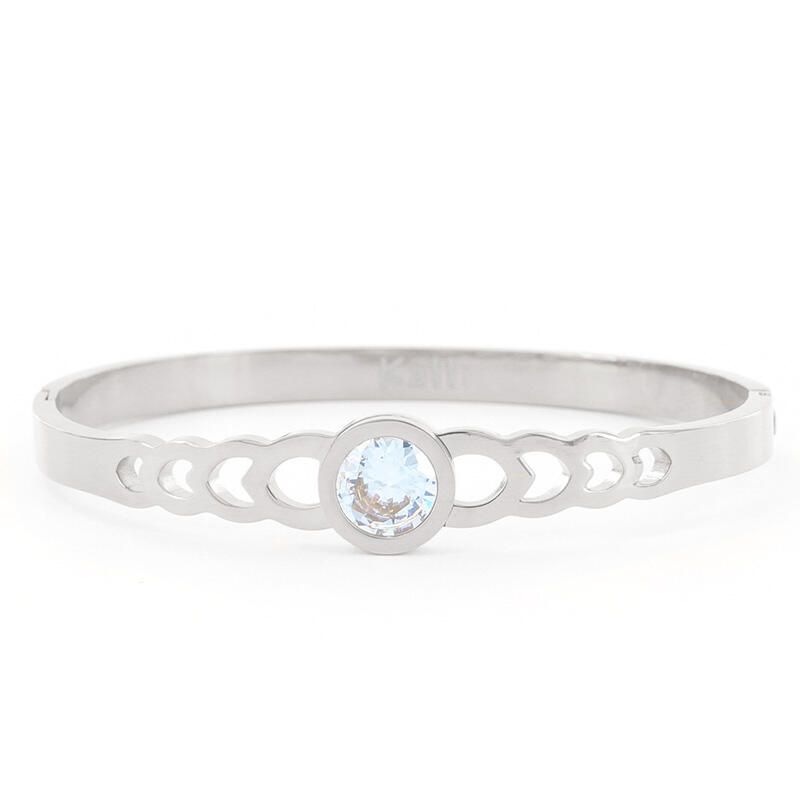 2191 Armband Crystal Steen Zilver Glans Staal 4mm Kalli Jewelry